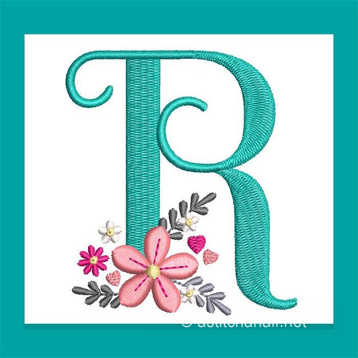 Petals Petit Monogram Letter R