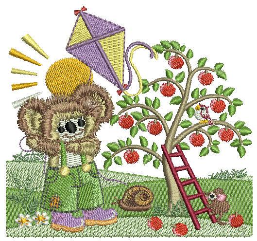 Apple Harvest Fuzzy Boy - aStitch aHalf