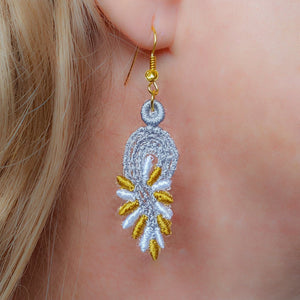 Lily Miniature Freestanding lace Earrings - aStitch aHalf