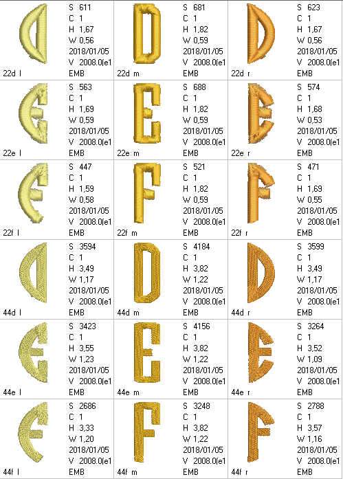 Circle Monogram Letters DEF - aStitch aHalf