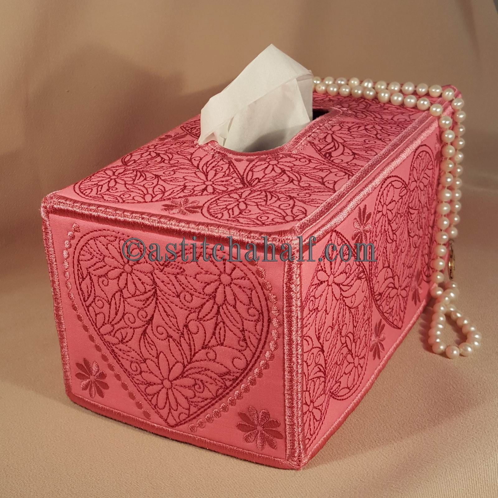Sweetheart Tissue Box Cover - aStitch aHalf
