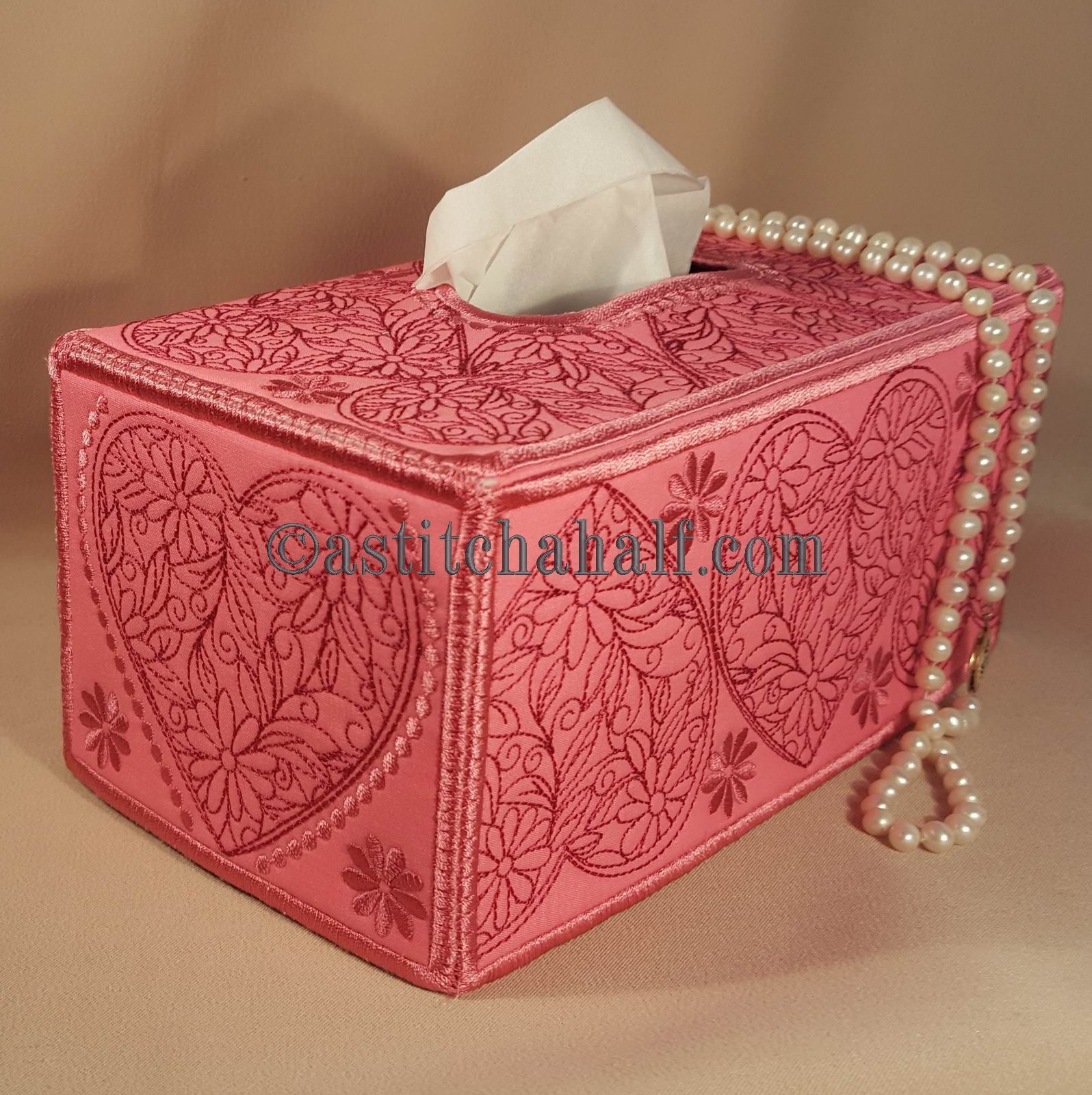 Sweetheart Tissue Box Cover - aStitch aHalf