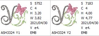 Butterfly Prelude Monogram Letter Y - aStitch aHalf