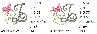 Butterfly Prelude Monogram Letter Z - aStitch aHalf