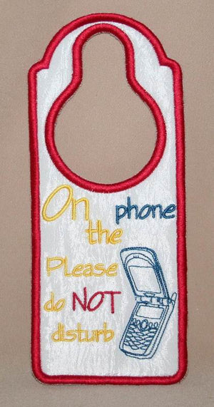 On the Phone Door Hanger - a-stitch-a-half