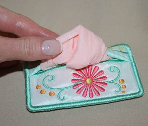 Daisy Tissue Pocket - a-stitch-a-half