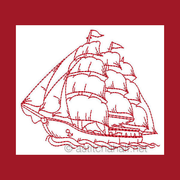 Maritime Redwork Combo - a-stitch-a-half