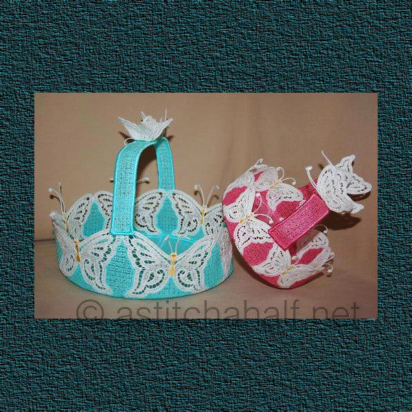 Butterfly Dreams Freestanding Lace Baskets - aStitch aHalf