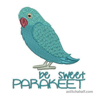Be sweet Parakeet - aStitch aHalf