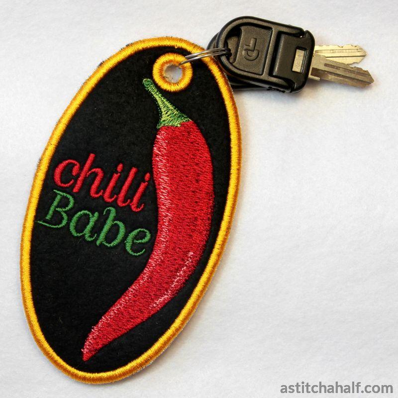 Chili Babe Key Fob - aStitch aHalf