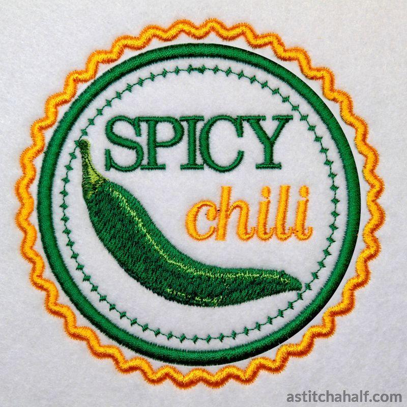 Chili Label Spicy - aStitch aHalf
