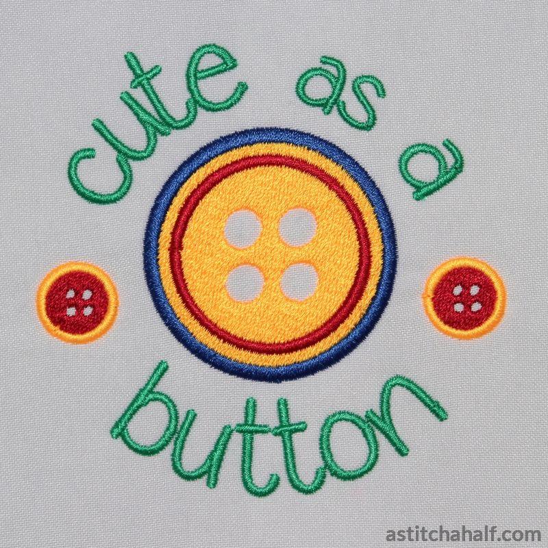 Cute as a button Circle - aStitch aHalf