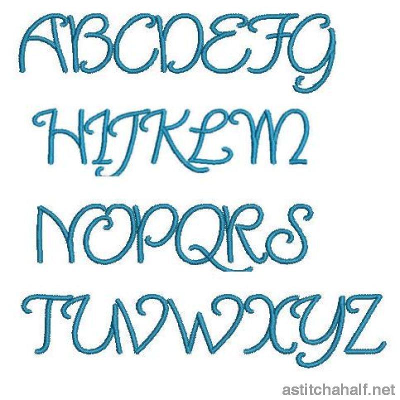 Font Quirly Cues Capital Letters - aStitch aHalf