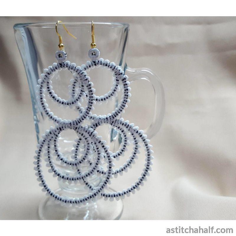 Freestanding Lace Hula Hoop Earrings - aStitch aHalf