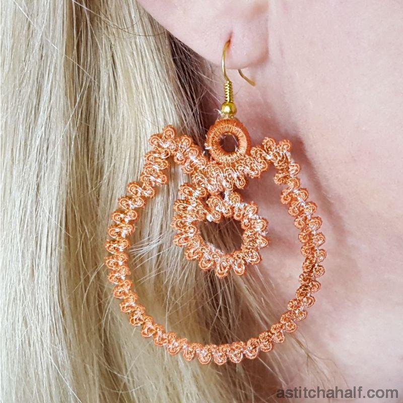 Freestanding Lace Kitty Earrings - aStitch aHalf