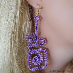 Freestanding Lace Spiral and Square Jewels - aStitch aHalf