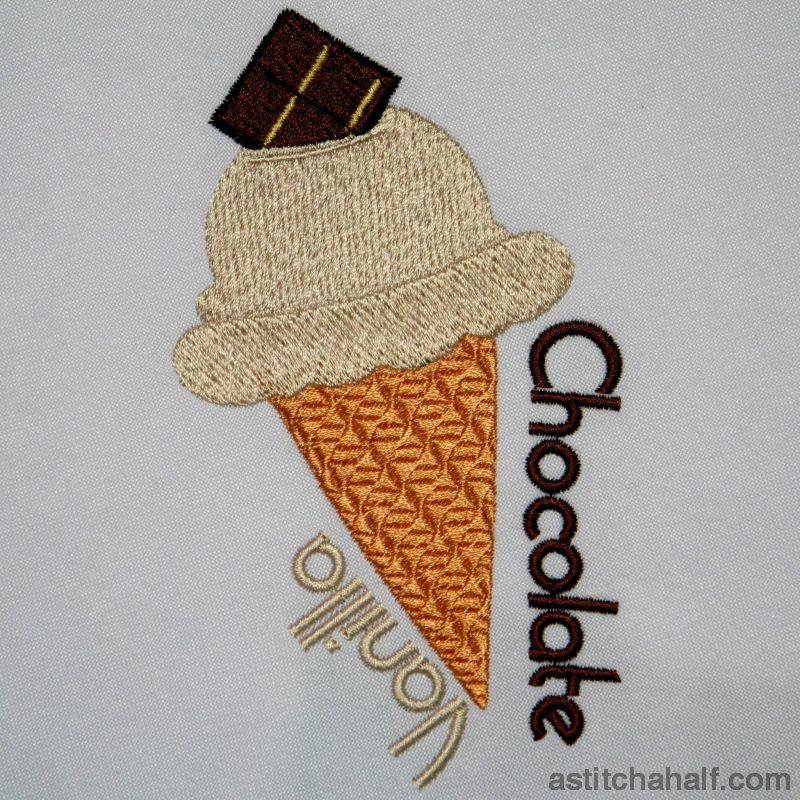 Ice Cream Vanilla and Chocolate - aStitch aHalf