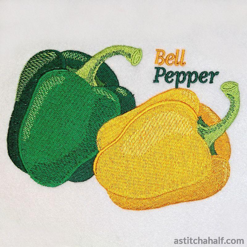Organic Green and Yellow Bell Peppers - aStitch aHalf