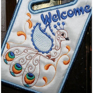Peacock Door Hanger - a-stitch-a-half