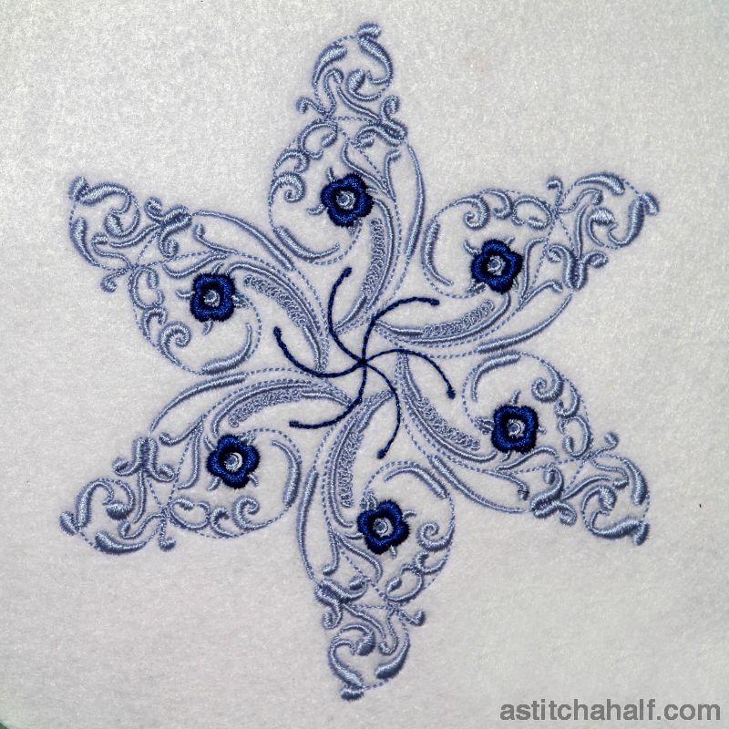 Snowflakes Twirls - aStitch aHalf