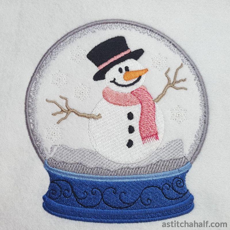 Snowman Snow Globe - aStitch aHalf