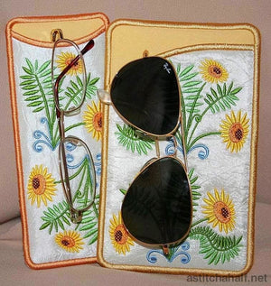 Sunflower Eyeglass Case - a-stitch-a-half