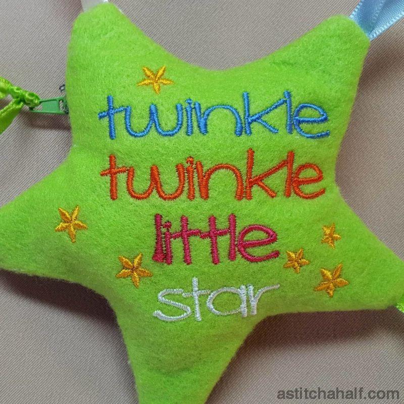Twinkle Twinkle Little Star Taggie Toy ITH Bag - aStitch aHalf