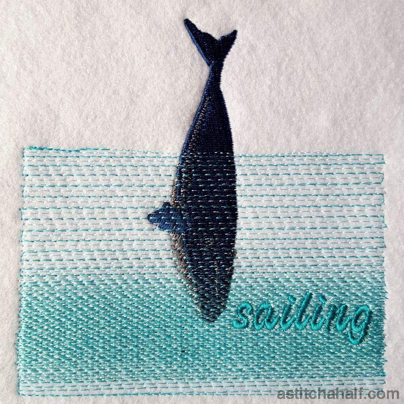 Whale Sailing - aStitch aHalf