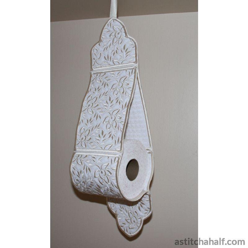 Whispers in White Toilet Roll Holder - aStitch aHalf