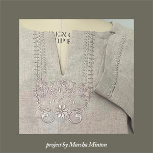Customer project: Neckline embroidery project by Marsha from Oregon USA