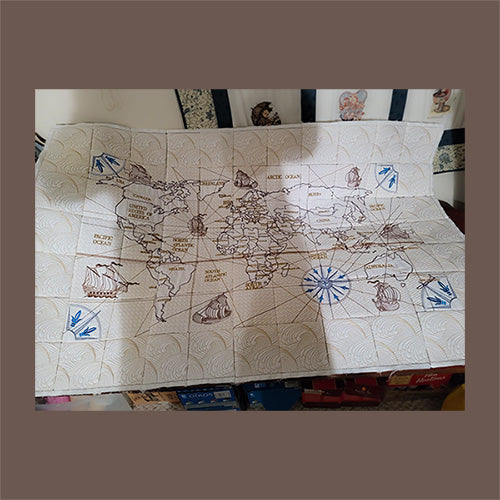 Customer project: Antique World Map by Thelma from Ontario Canada