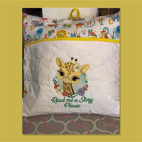 Customer project: Baby Giraffe Reading Pillow by Cynthia