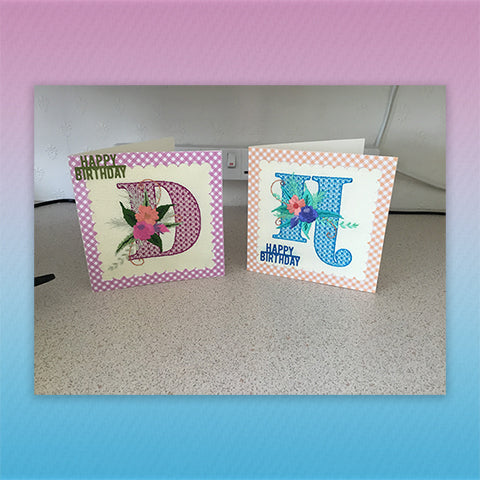 Customer project: Janis made beautiful cards from Black Velvet Monograms