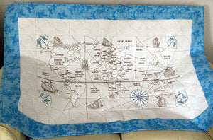 Customer project: Antique World Map Quilt by Jean Halstead from the United Kingdom