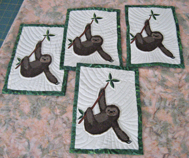 Sloth Mug Rugs by our Friend Sunny