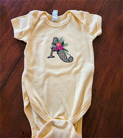 Customer project: Black Velvet Monogram Letter A stitched out by Lori