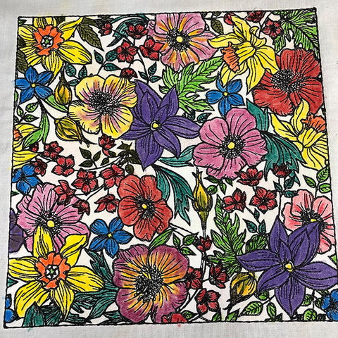 Customer project: Patti from Texas, USA painted this embroidery design