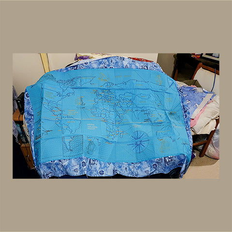 Customer project: Antique World Map Quilt by Karen Lane from South Australia