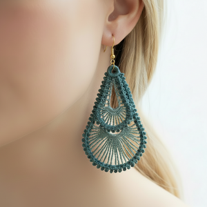 Freestanding Lace Lunar Loop Earrings