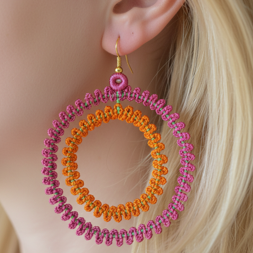 Big Hoop Freestanding Lace Earrings