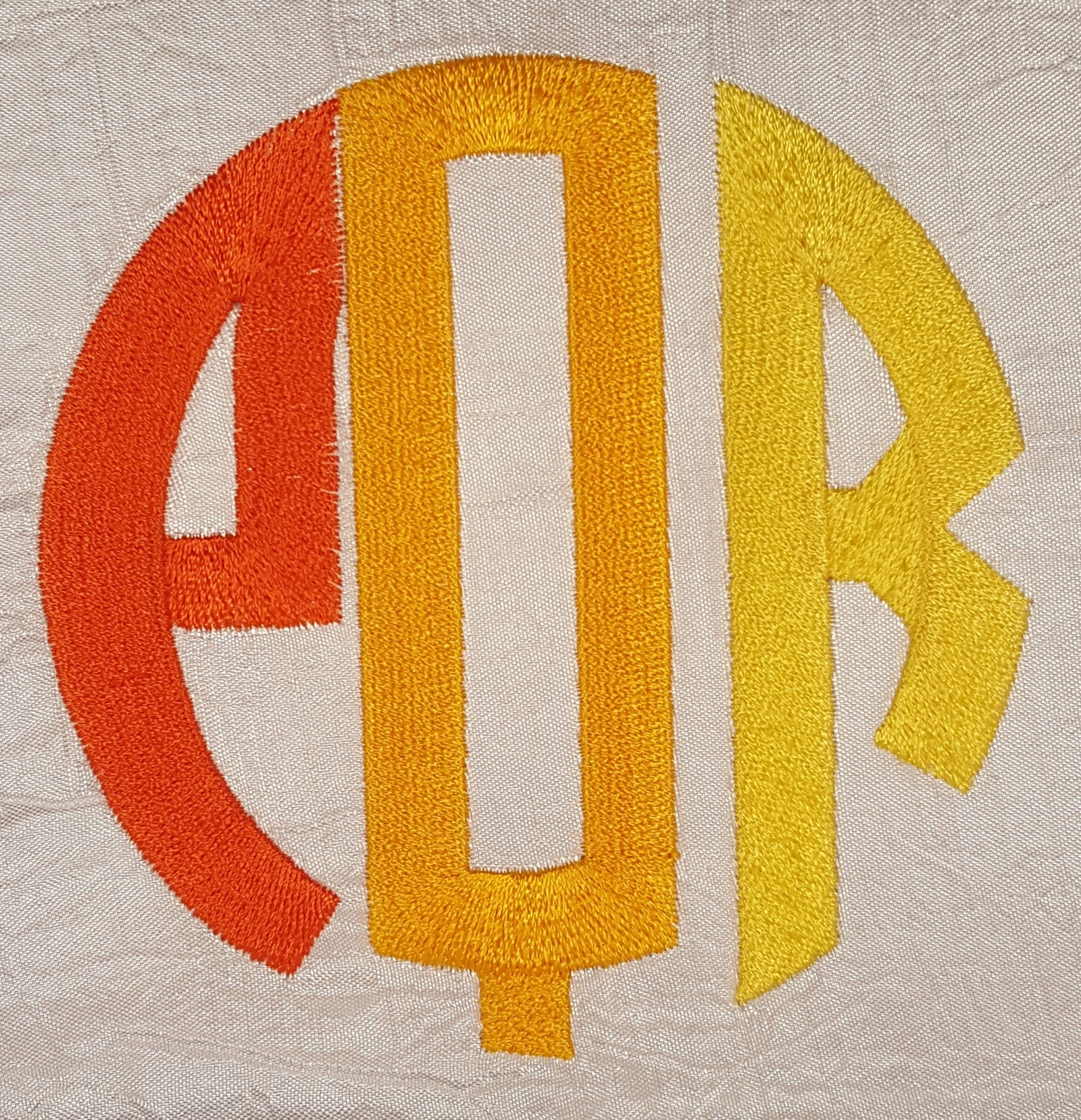 Circle Monogram Letters PQR