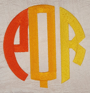Circle Monogram Letters PQR
