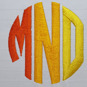 Circle Monogram Letters MNO