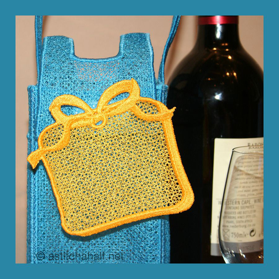 Freestanding Lace Wine Tote Bag Gift