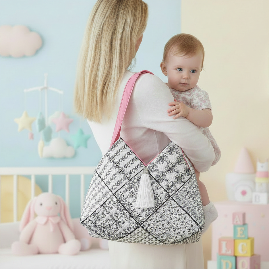 Sofia Spanish Blackwork Quilt Blocks and Tote Bag