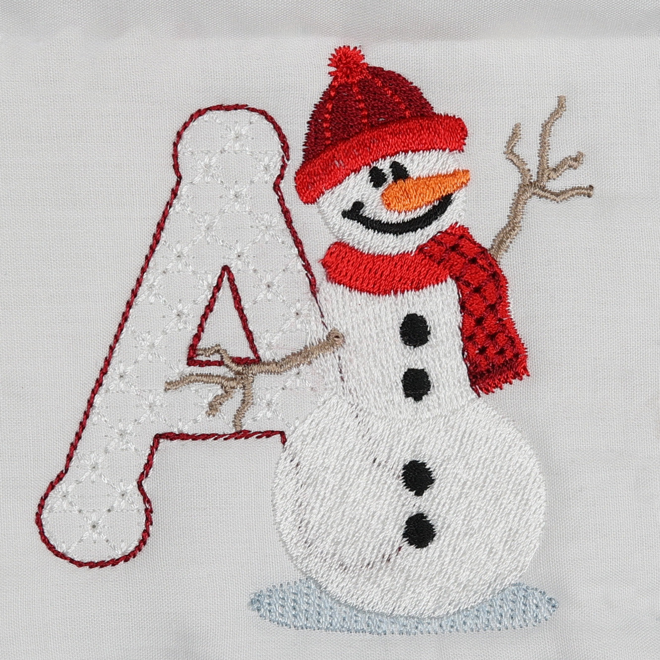 Snowflakes and Snowmen Monogram Letter A
