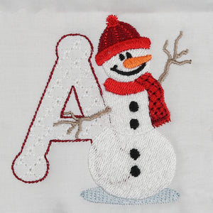 Snowflakes and Snowmen Monogram Letter A