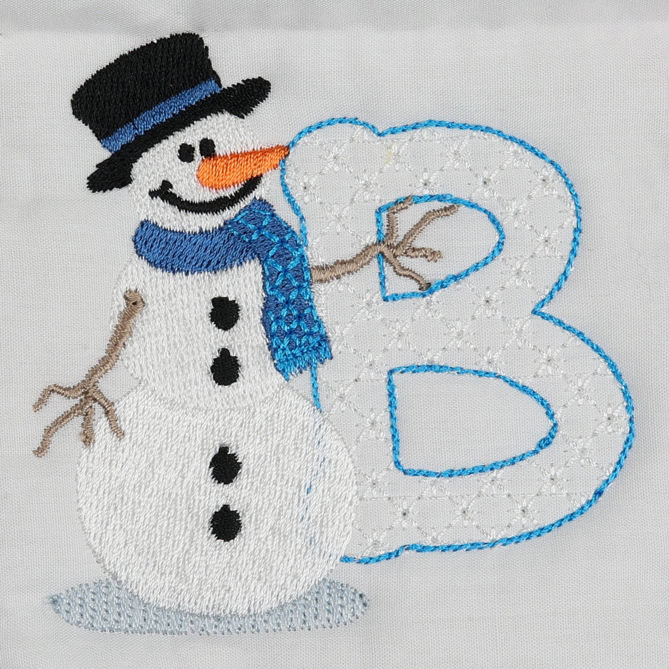 Snowflakes and Snowmen Monogram Letter B