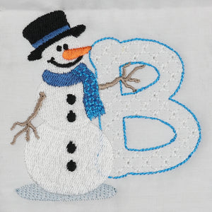 Snowflakes and Snowmen Monogram Letter B