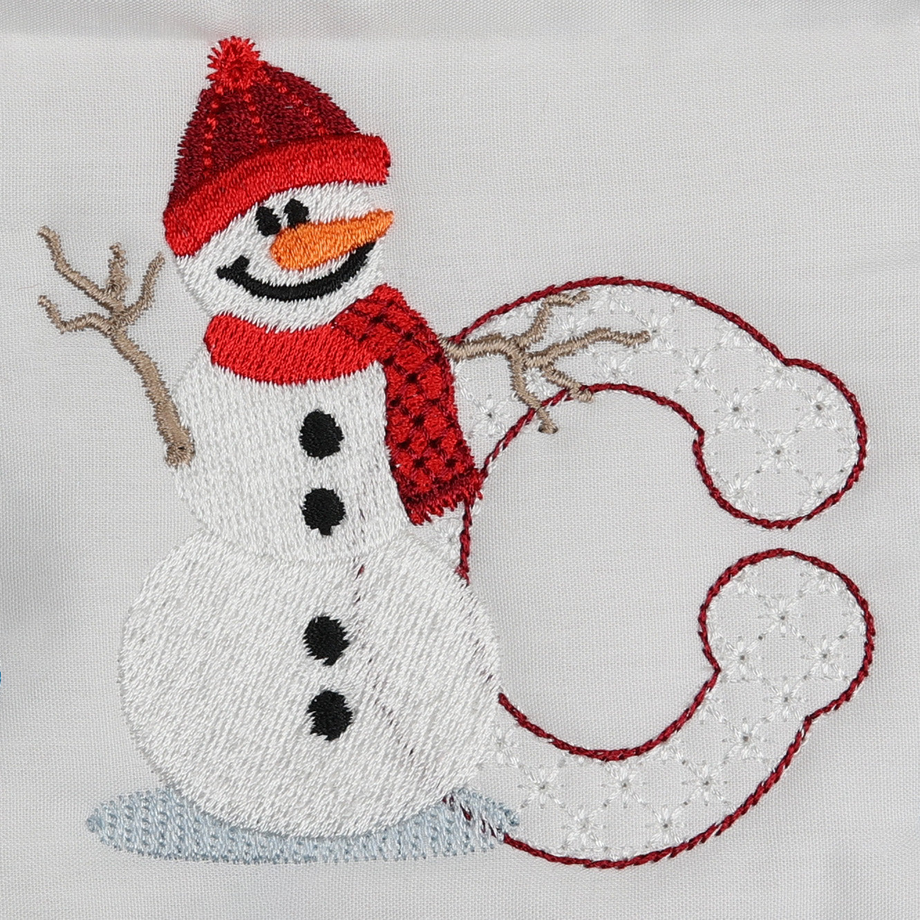 Snowflakes and Snowmen Monogram Letter C